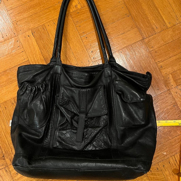 Leather black shoulder bag - Picture 2 of 6
